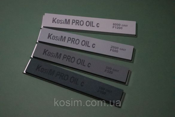 A set of oil grinding stones KosiM Pro silicon carbide 150/500/2000/8000 grit on blanks