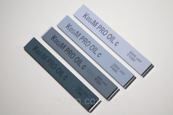 Набор масляных точильных камней KosiM Pro карбид кремния 150/500/2000/8000 grit на бланках